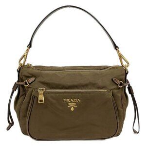 Prada Handbag Dark Brown Leather Tag